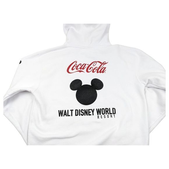 Walt Disney World Resort Coca-Cola Hoodie White Mickey Mouse Pullover - Picture 2 of 12